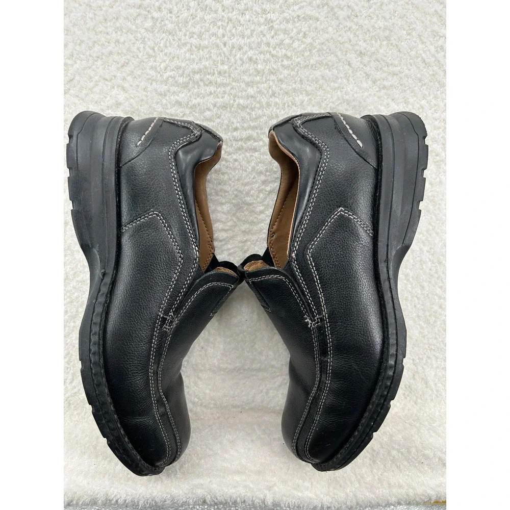 Dockers Mens Black‎ Leather All Motion Comfort Slip On Loafers 10W 90-29034